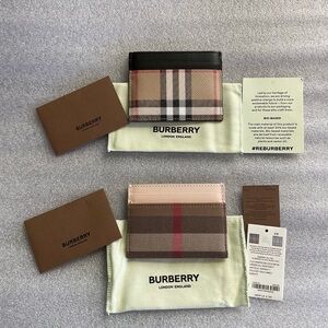 Burberry Black and Brown Key Card Holders Accessories